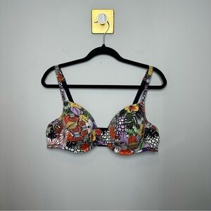 Cacique Floral Multicolor Underwire Bra Mesh Lined